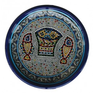 Armenian Ceramic Bowl with Mosaic Fish & Bread Casa Judía
