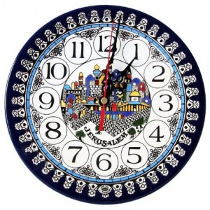 Armenian Ceramic Clock with Jerusalem Design Decoración para el Hogar 