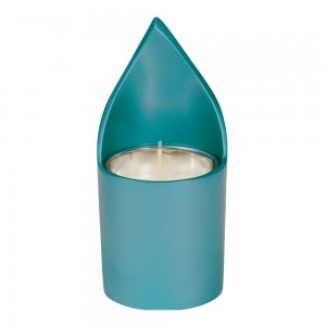 Turquoise Memorial Candle Holder by Yair Emanuel Shabat